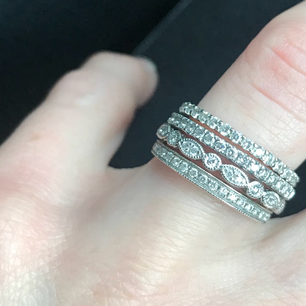 Stack wedding band set